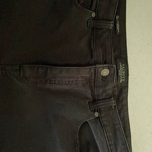 Talbots Flawless Jeans Petite Cropped Fray Hem Black 12P 25 in inseam Slim Str